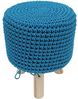 Melko Sitzhocker Sitzpouf Sitzhocker Stoff in Hellblau mit Holzfüßen Strickpolster (Stück), Stylisch und praktisch für Stube, Flur, Gäste- und Kinderzimmer Bild 5