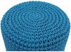 Melko Sitzhocker Sitzpouf Sitzhocker Stoff in Hellblau mit Holzfüßen Strickpolster (Stück), Stylisch und praktisch für Stube, Flur, Gäste- und Kinderzimmer Bild 4