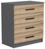 Dmora - Kommode Elgafar, Mehrzweckkommode, Schlafzimmerkommode, Schrank mit Schubladen, 70x79 h42 cm, Nussbaum Bild 3