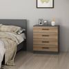Dmora - Kommode Elgafar, Mehrzweckkommode, Schlafzimmerkommode, Schrank mit Schubladen, 70x79 h42 cm, Nussbaum Bild 4
