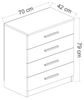 Dmora - Kommode Elgafar, Mehrzweckkommode, Schlafzimmerkommode, Schrank mit Schubladen, 70x79 h42 cm, Nussbaum Bild 2