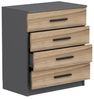 Dmora - Kommode Elgafar, Mehrzweckkommode, Schlafzimmerkommode, Schrank mit Schubladen, 70x79 h42 cm, Nussbaum Bild 5