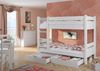 Erst-Holz Kiefer-Stockbett weiß 100x200 Etagenbett Hochbett teilbar Rollrost Bettkasten Bild 2