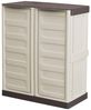 Dmora - Courtrai Outdoor-Garderobe, Mehrzweck-Balkongarderobe, Outdoor-Möbel mit 2 Türen, 100% Made in Italy, Beige und Braun, 70 x 39 x 86 cm, gestreifte Oberfläche Bild 4