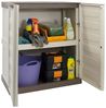 Dmora - Courtrai Outdoor-Garderobe, Mehrzweck-Balkongarderobe, Outdoor-Möbel mit 2 Türen, 100% Made in Italy, Beige und Braun, 70 x 39 x 86 cm, gestreifte Oberfläche Bild 3