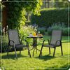Sofotel Gartenstühle 4 Stück Stahl Pulverbeschichtet Textil Gartenmöbel Set Metall Schwarz Bild 2