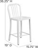 Flash Furniture Barhocker mit Rückenlehne – Metall-Barstuhl für Innen- und Außenbereich – Tresenstuhl ideal für die gewerbliche Nutzung – 2er Set – Weiß Bild 3