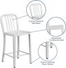 Flash Furniture Barhocker mit Rückenlehne – Metall-Barstuhl für Innen- und Außenbereich – Tresenstuhl ideal für die gewerbliche Nutzung – 2er Set – Weiß Bild 5