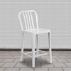 Flash Furniture Barhocker mit Rückenlehne – Metall-Barstuhl für Innen- und Außenbereich – Tresenstuhl ideal für die gewerbliche Nutzung – 2er Set – Weiß Bild 2