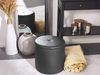 Pouf mit Stauraum Kunstleder schwarz ⌀ 38 cm MARYLAND Bild 2