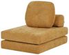 Beliani 'OLDEN' 1-Sitzer Bodensofa mit Schlaffunktion, Gelb, Stoff Bild 4