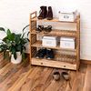 Relaxdays Schuhregal Walnuss mit Schublade Bild 2
