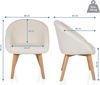 hjh LIVING Esszimmerstuhl aus weichem Bouclé-Stoff Scandi TED Polsterstuhl Sessel mit Holzbeinen, bequem gespolstert, Weiß Bild 3