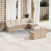 vidaXL 9-tlg. Garten-Sofagarnitur mit Kissen Beige Poly Rattan 3218268 Bild 2