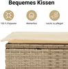 vidaXL 9-tlg. Garten-Sofagarnitur mit Kissen Beige Poly Rattan 3218268 Bild 5