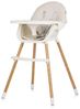 Chipolino Kinderhochstuhl Rio 2 in 1, Kinderstuhl rutschfeste Beine 5-Punkt-Gurt beige weiß Bild 2