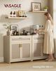 VASAGLE ELLAN Kollektion - Küchenschrank, Sideboard Boho-Stil, Türen in Rattan-Optik, Aufbewahrungsschrank, abgerundete Ecken, verstellbare Ablage, Schublade, Küche, naturbeige BBK601LC01 Bild 3