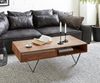 Couchtisch Stonegrace 115x60 cm Akazie Braun Schiefer 2 Schubladen 1 Fach V-Fuß Schwarz Bild 2
