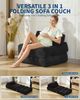 GarveeHome 3-in-1 Faltbares Schlafsofa für Wohnzimmer – Bequemer Bodensessel als Einzelbett, umwandelbarer Lounger mit Rückenlehne & Kissen, platzsparend, ideal als Gästebett oder Relaxsessel Bild 3