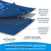 Floordirekt Abdeckplane | Gewebeplane Schutzplane Bootsplane Zeltunterlage für Camping & Outdoor Garten wasserdichte Planemit Ösen Viele Größen & Farben 8x14 m, 112m² 240 g/m², Blau Bild 5