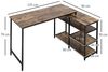 HOMCOM Eckschreibtisch Winkelschreibtisch PC-Tisch Computertisch Bürotisch Regal Schublade L-Form Spanplatte Metall Rustikales Braun 135 x 90 x 79 cm Bild 3