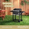 deluxe4home Holzkohlegrill mit Deckel, Edelstahl Schwarz, 105 x 96 x 50 cm Bild 2