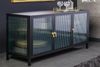 riess-ambiente Sideboard AMSTERDAM 105cm schwarz / transparent / gold (Einzelartikel, 1 St), Wohnzimmer · Sicherheitsglas · Metall · Kommode · Modern Design Bild 2