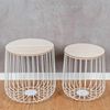 Levandeo® Couchtisch, 2er Set Beistelltisch Metall Weiß Metallkorb Korb Tisch Couchtisch Bild 2