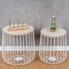 Levandeo® Couchtisch, 2er Set Beistelltisch Metall Weiß Metallkorb Korb Tisch Couchtisch Bild 4
