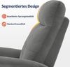 M MCombo Relaxsessel Fernsehsessel mit Liegefunktion Manuell, TV Sessel mit Wippfunktion & Drehfunktion, 360° Drehbar, 7011 (Grau） Bild 5