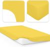JACOBSON Jersey Spannbettlaken Spannbetttuch Baumwolle Bettlaken (60x120-70x140 cm, Gelb) Bild 2