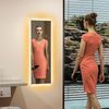 HOMCOM Standspiegel 40 x 120 cm, mit LED Lichte, Touch-Steuerung (Wandspiegel, 1-St, Ganzkörperspiegel), für Schlafzimmer, Wohnzimmer, Weiß Bild 2