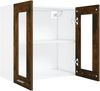vidaXL Hängeschrank, Wandschrank für Küche, Küchenschrank mit viel Stauraum, Geschirrschrank Schwebeschrank Schrank, Glas Räuchereiche Holzwerkstoff Bild 5