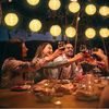 LQWELL LED Solarleuchte Solar Lichterkette Lampions Aussen, Solar Laternen, 8M 30LED 2 Modi, Wasserdicht Solar Hängelampe, Gartendeko Warmweiß, für Balkon, Hochzeit, Hof, Party, Weihnachten Deko Bild 5