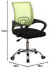 BAKAJI Bürostuhl Ergonomisch aus atmungsaktivem Netzgewebe, Basis mit 5 Rassen aus Stahl, drehbar um 360 Grad, höhenverstellbar, zur Dekoration des Hauses oder Schlafzimmers (Grün) Bild 3