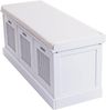 Sitzbank HWC-J49, Polsterbank Garderobenbank, Kissen Aufbewahrungsboxen Staufach 47x110x40cm ~ weiß, Polster creme-weiß Bild 2