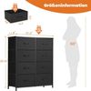 Sweetcrispy Kommode,Sideboard Wohnzimmer für Schlafzimmer mit 8 Stoffschubladen,Einstellbare Füße Schubladenschrank,Komodenschrank für Schlafzimmer,Klassisch Schwarz Bild 3