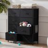 Sweetcrispy Kommode,Sideboard Wohnzimmer für Schlafzimmer mit 8 Stoffschubladen,Einstellbare Füße Schubladenschrank,Komodenschrank für Schlafzimmer,Klassisch Schwarz Bild 2