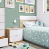 Habitdesign, modernes Kopfteil mit Nachttisch – Einzelmöbel-Set in Kanadischer Eiche & Artik weiß, viel Stauraum, Maße: 100 x 50 x 38 cm (B x H x T), Modell Luca Bild 4