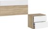 Habitdesign, modernes Kopfteil mit Nachttisch – Einzelmöbel-Set in Kanadischer Eiche & Artik weiß, viel Stauraum, Maße: 100 x 50 x 38 cm (B x H x T), Modell Luca Bild 2