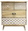 Rebecca Mobili Schlafzimmer Kommode, Badezimmer Schrank, 4 Schubladen Paulownia Holz, Antiquater Style, Makeup Leinen - Größe: 65 × 55,5 × 30 cm (H×B×T) - Art. -Nr. RE6618 Bild 4