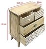 Rebecca Mobili Schlafzimmer Kommode, Badezimmer Schrank, 4 Schubladen Paulownia Holz, Antiquater Style, Makeup Leinen - Größe: 65 × 55,5 × 30 cm (H×B×T) - Art. -Nr. RE6618 Bild 3