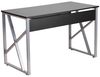 Flash Furniture Salvador Computertisch mit ausziehbarer Tastaturablage und Kreuzstrebenrahmen Schwarz Bild 4