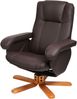 SVITA Charles Relaxsessel TV Sessel Wohnzimmersessel Drehsessel Hocker Beinablage Fernsehsessel Drehstuhl Lesesessel Braun Bild 4