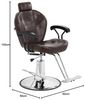 Physa Armlehnstuhl Friseurstuhl mit Fußstütze höhenverstellbar Barber-Stuhl 150 kg Braun, Braun Bild 2