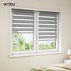 WOLTU Doppelrollo Klemmfix ohne Bohren Holzlook Grau B70 x H150 cm, Duo Rollo lichtdurchlässig Fensterrollo für innen verdunkelnd, Zebrarollo mit Kettenzug - Seitenzugrollo für Fenster und Tür Bild 2