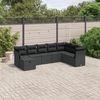 vidaXL 8-tlg. Garten-Sofagarnitur mit Kissen Schwarz Poly Rattan 3263271 Bild 2