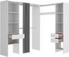 Dmora - Großer Kleiderschrank Bazena, Schlafzimmermöbel, Schrank, Garderobe, 214x141 h205 cm, Weiß Bild 2