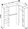 Dmora - Großer Kleiderschrank Bazena, Schlafzimmermöbel, Schrank, Garderobe, 214x141 h205 cm, Weiß Bild 4