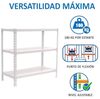 Simon Rack Schwerlastregal, 1000 x 1100 x 400 mm, Bis 200 kg Belastbar, 3 Verstellbare Ablagen, Kellerregal, Lagerregal, Weiss - Simonclick Bild 4